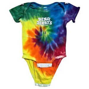 Ben & Jerrys Tie-Dye Baby One Piece 12 Months Rabbit Skins 100% Cotton